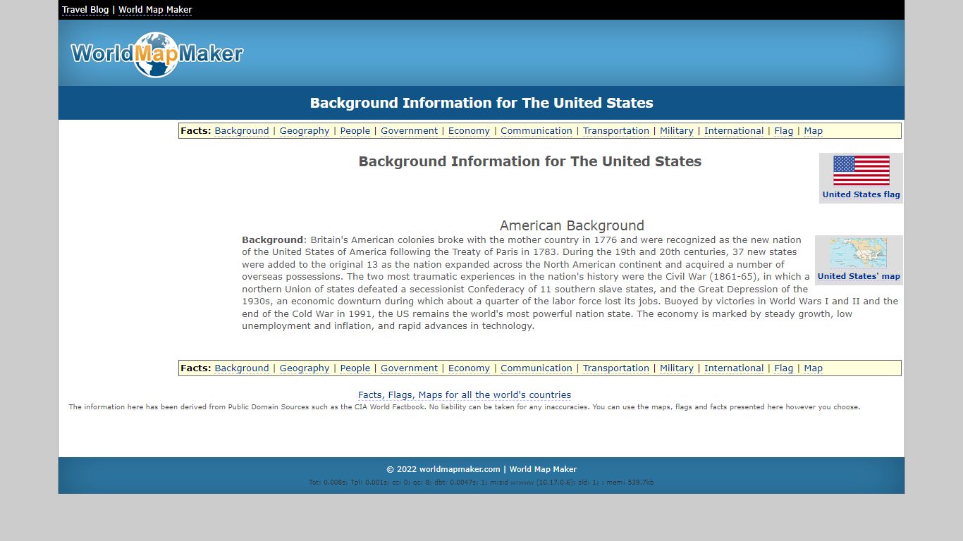 Background Information for The United States - togetherweserved